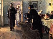 Ilya Repin Unexpected Visitors or Unexpected return Sweden oil painting artist